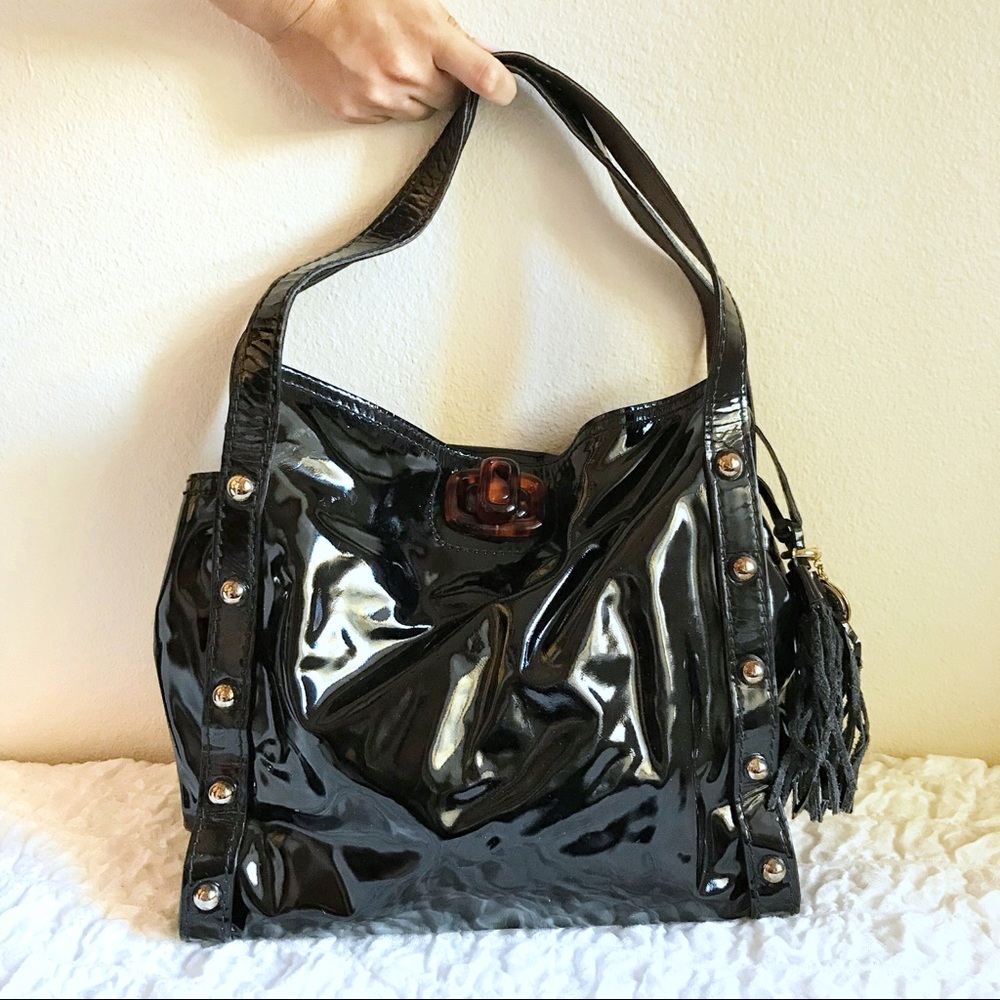 Lanvin Black Patent Leather Tote